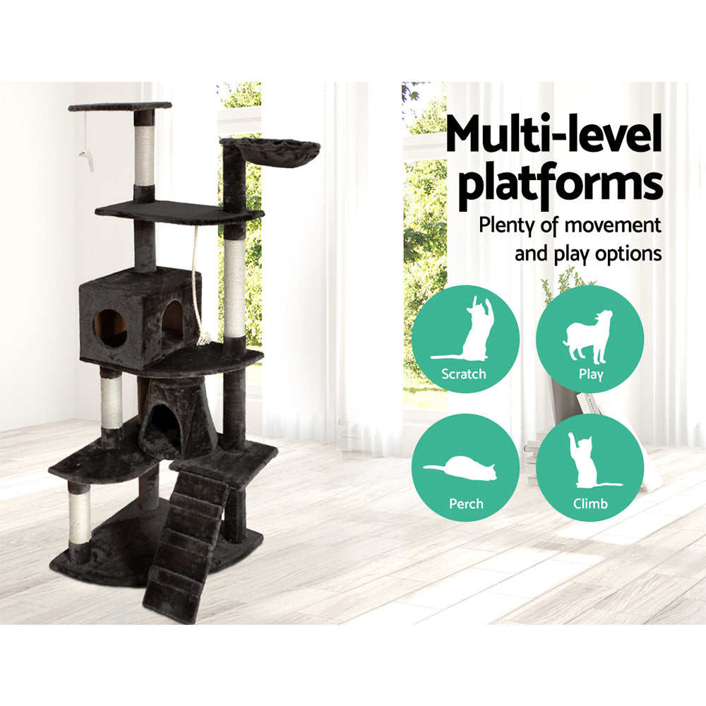 Cat Tree Scratching Post Scratcher Tower Wood 193cms