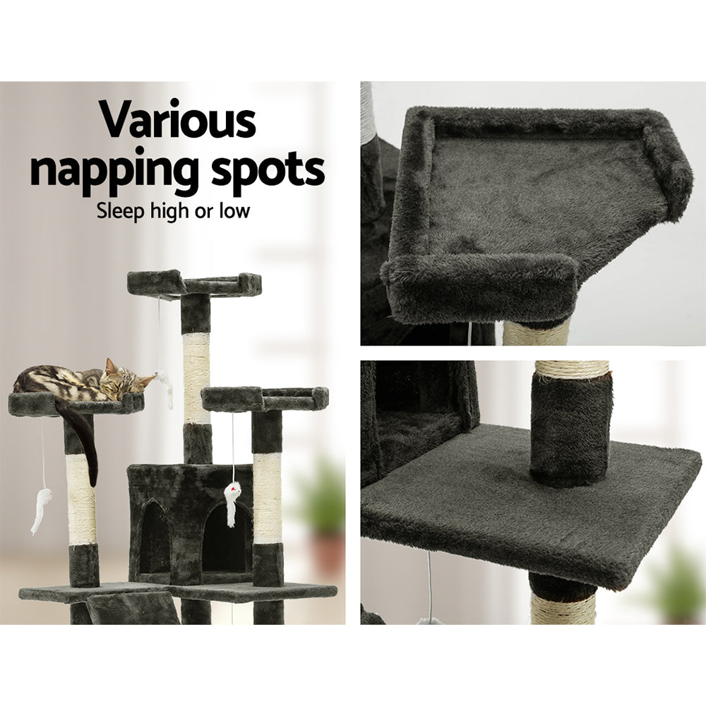 Cat Tree Scratching Post Scratcher Tower Wood 180cms