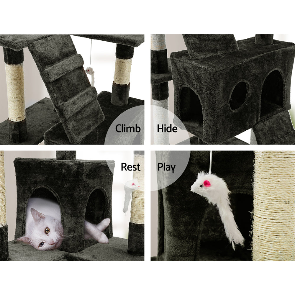 Cat Tree Scratching Post Scratcher Tower Wood 180cms