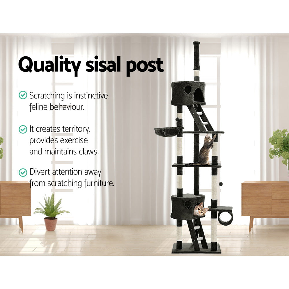 Cat Tree Scratching Post Scratcher Tower Wood 260cms
