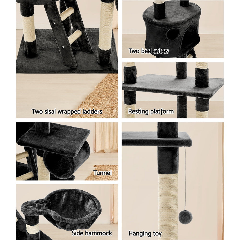 Cat Tree Scratching Post Scratcher Tower Wood 260cms