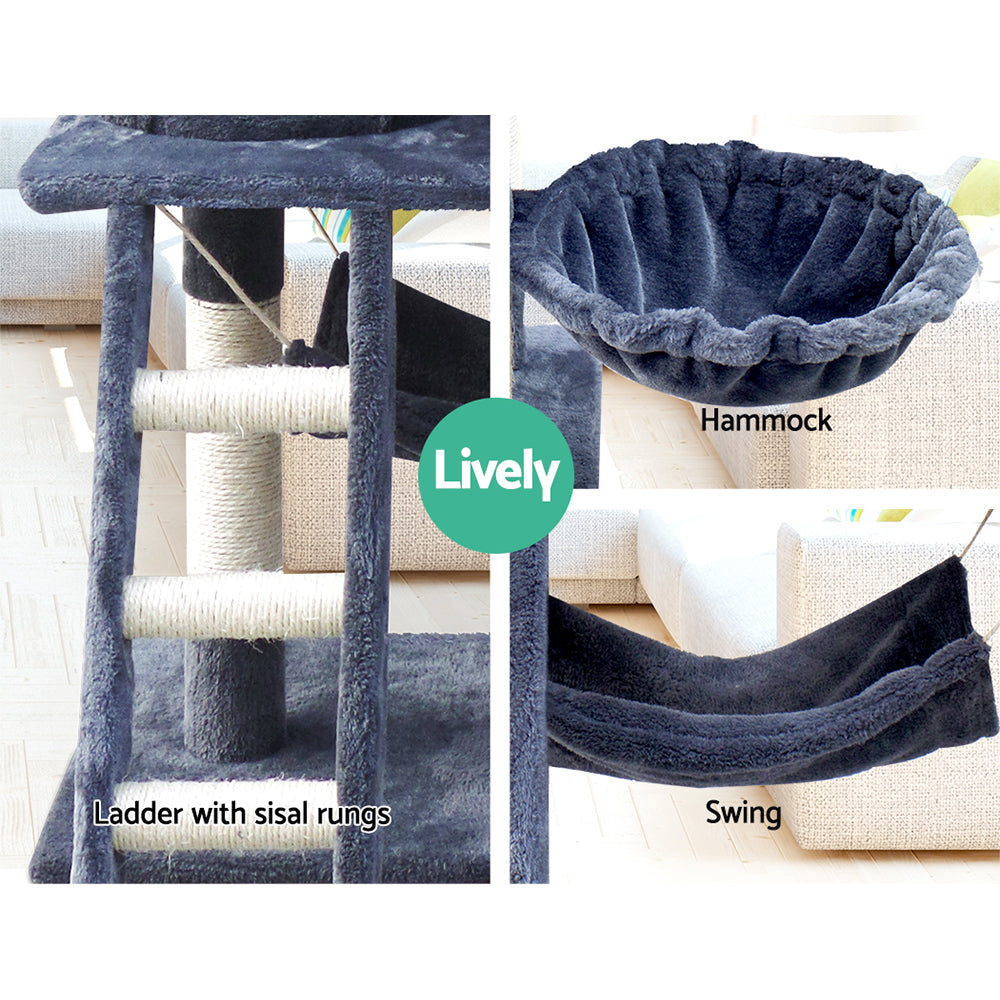 Cat Tree Scratching Post Scratcher Tower Wood 141cm