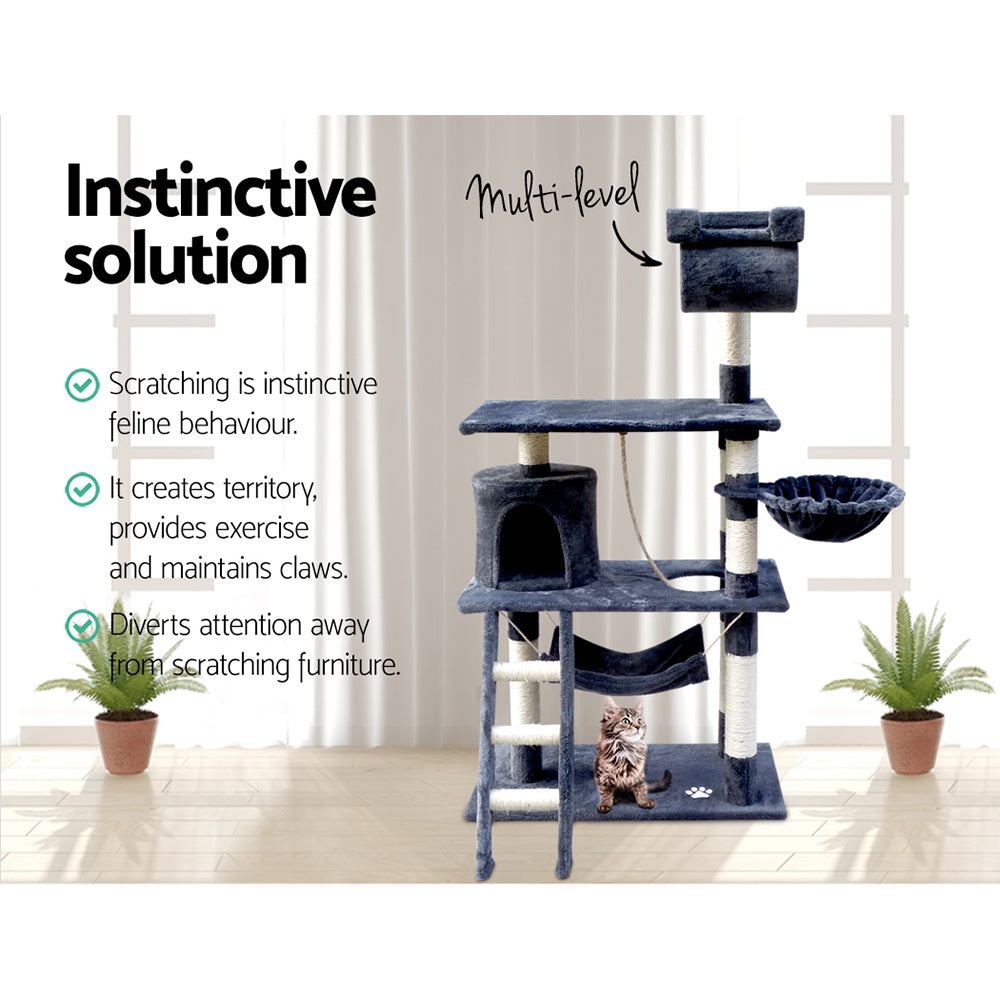 Cat Tree Scratching Post Scratcher Tower Wood 141cm