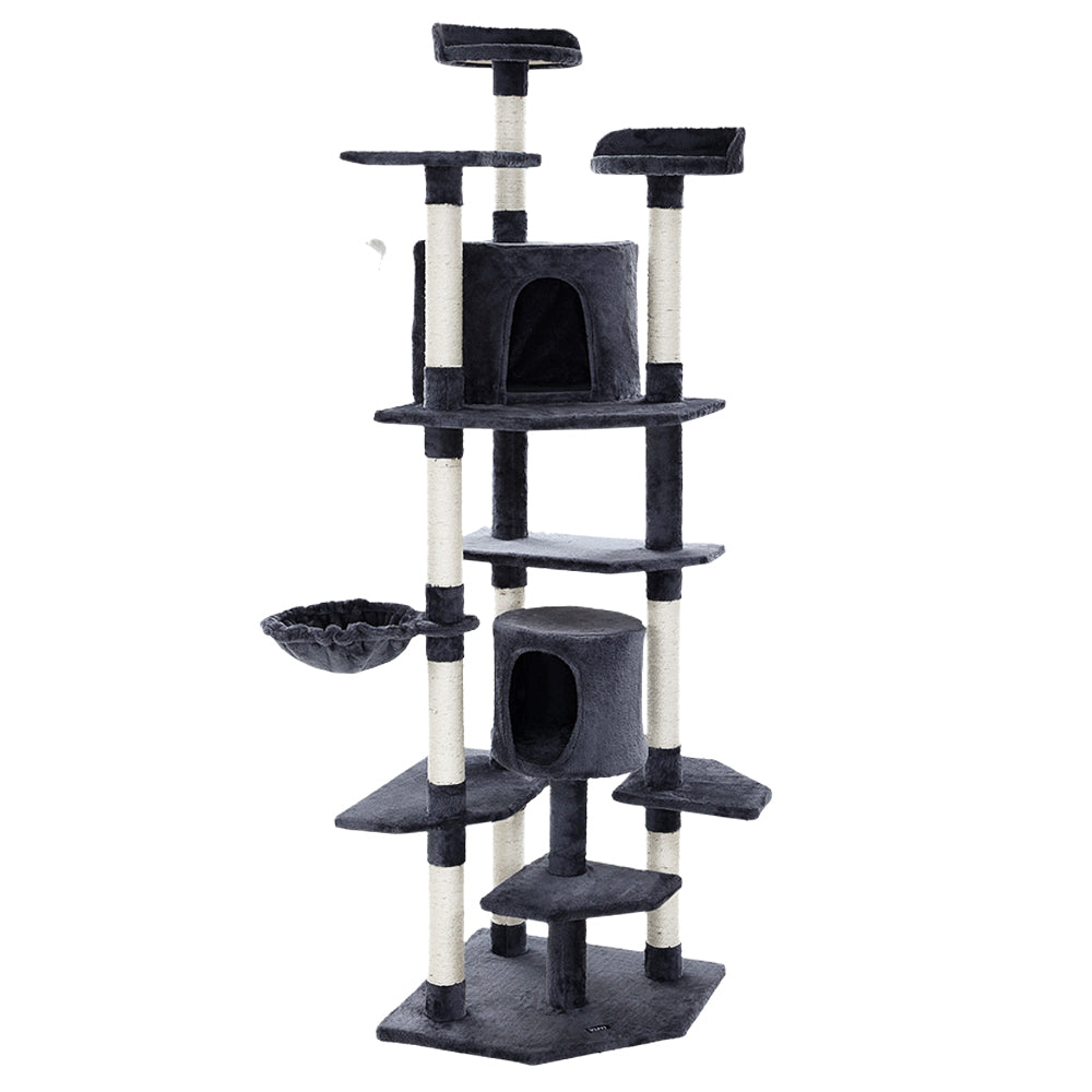 Cat Tree Scratching Post Scratcher Tower Wood 203cms
