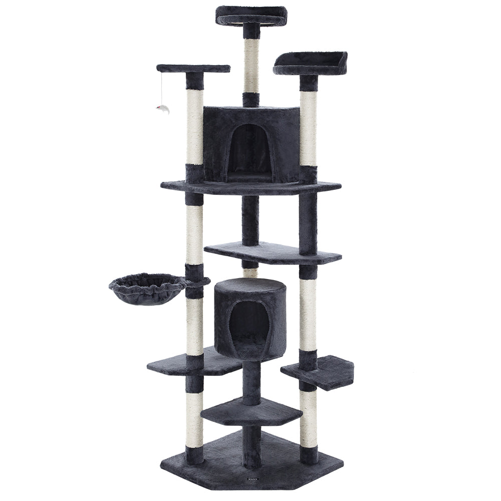 Cat Tree Scratching Post Scratcher Tower Wood 203cms