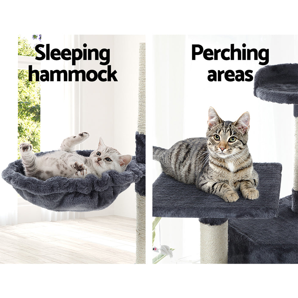 Cat Tree Scratching Post Scratcher Tower Wood 203cms