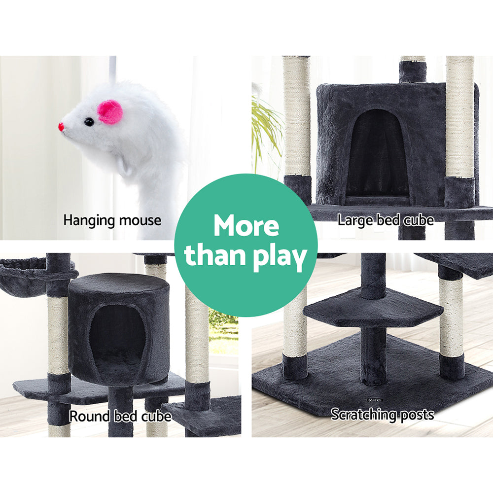 Cat Tree Scratching Post Scratcher Tower Wood 203cms