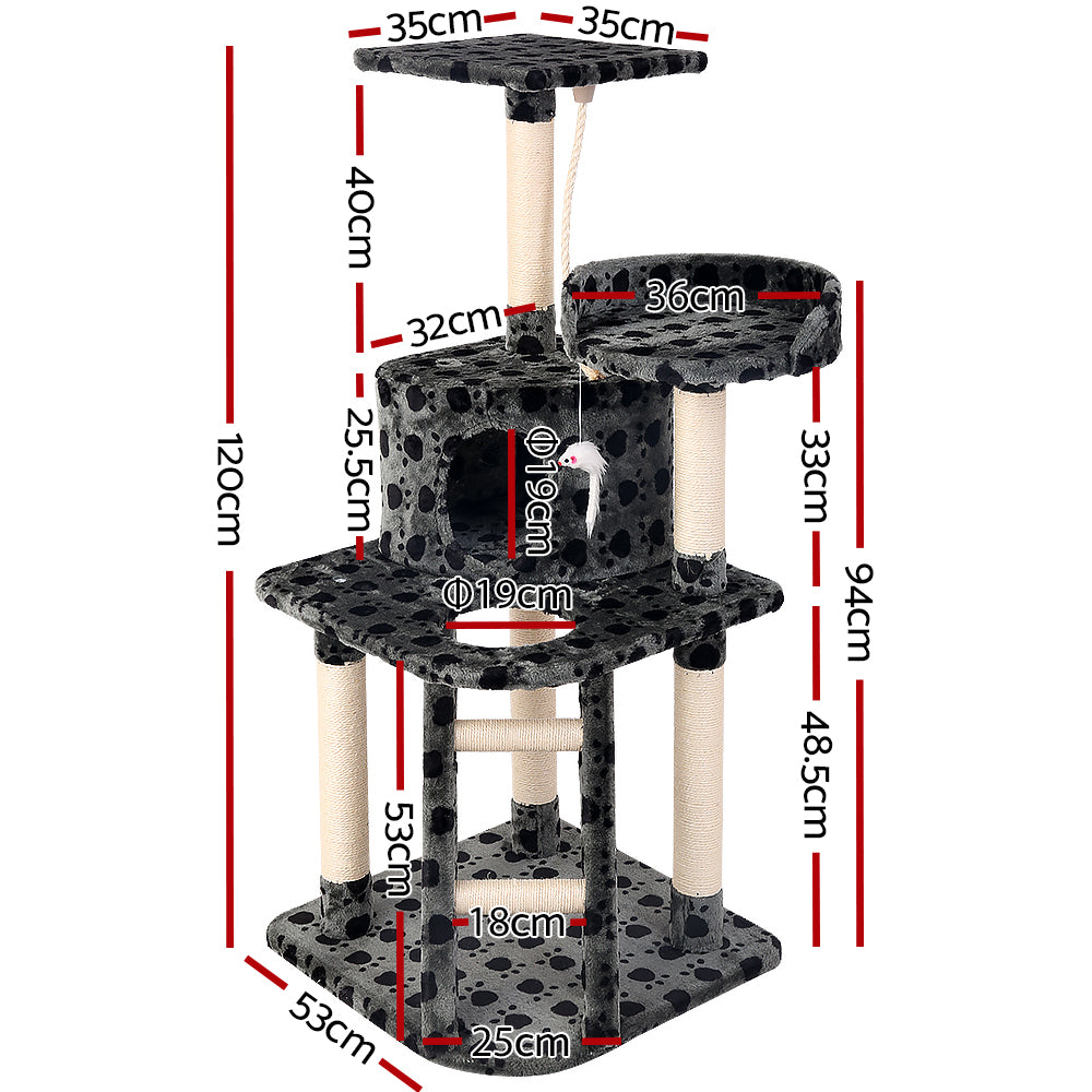 Cat Tree Scratching Post Tower House 120cm