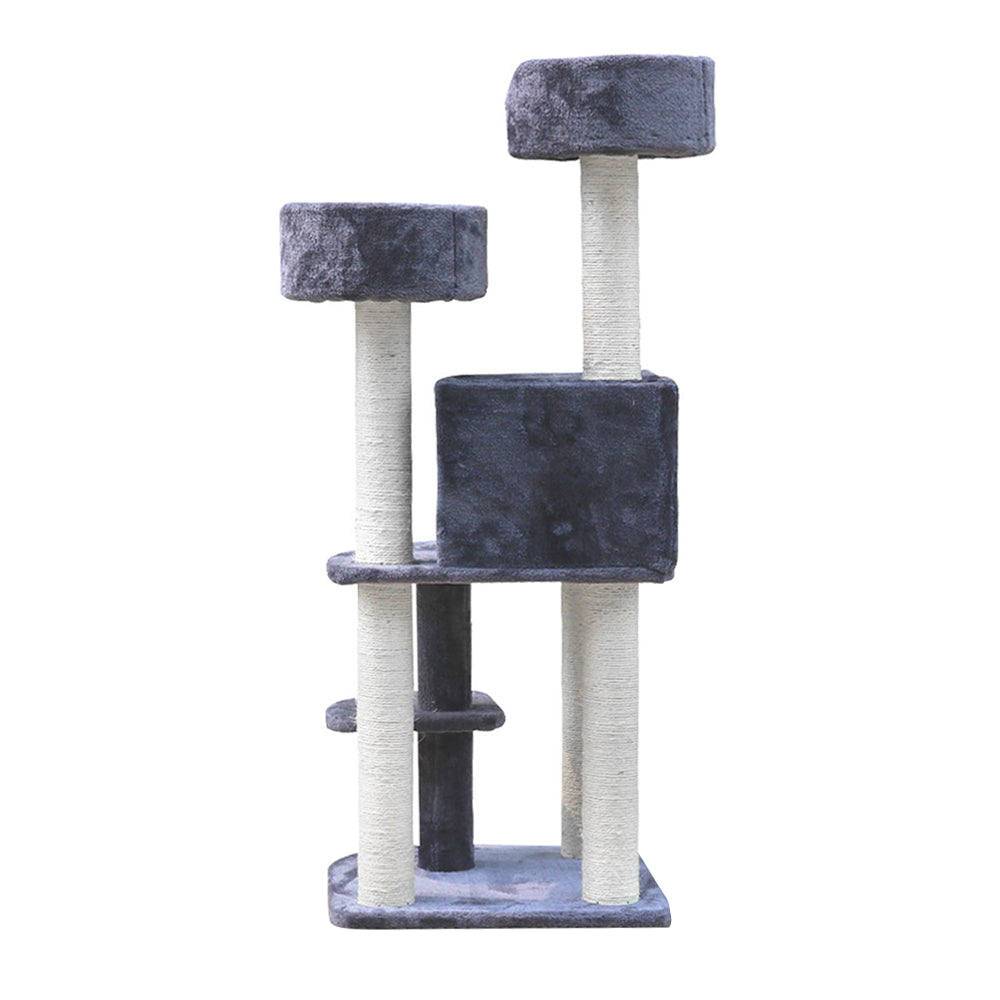 Cat Tree Trees Scratching Post Scratcher Grey 126cm