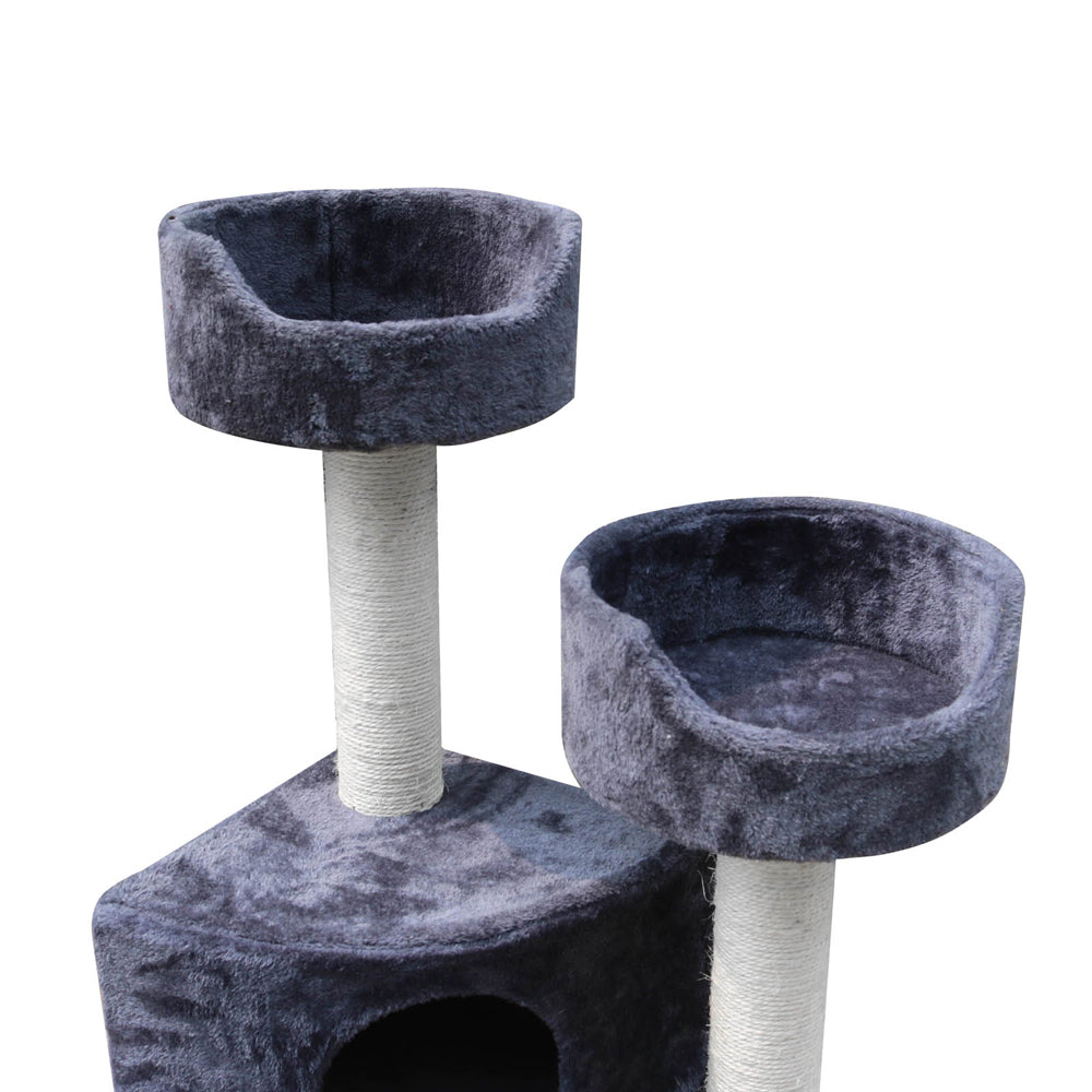 Cat Tree Trees Scratching Post Scratcher Grey 126cm