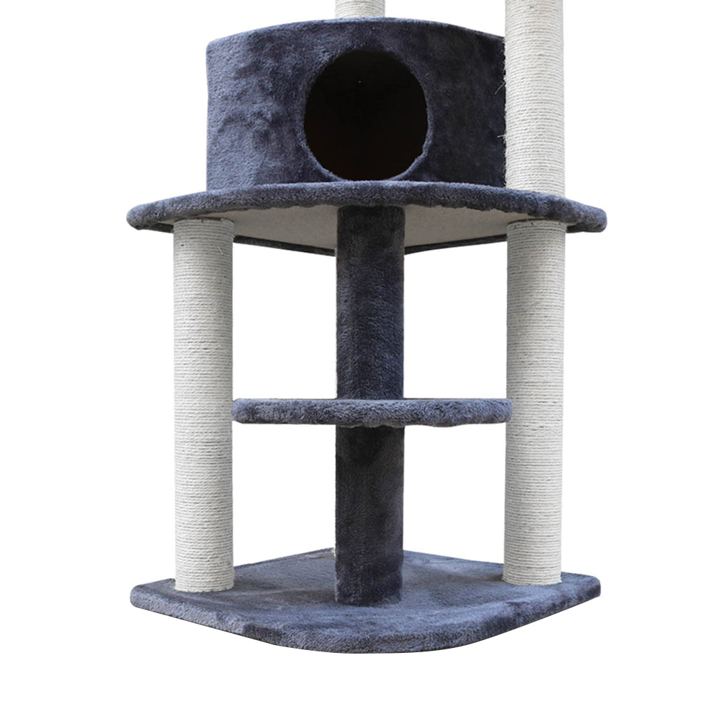 Cat Tree Trees Scratching Post Scratcher Grey 126cm