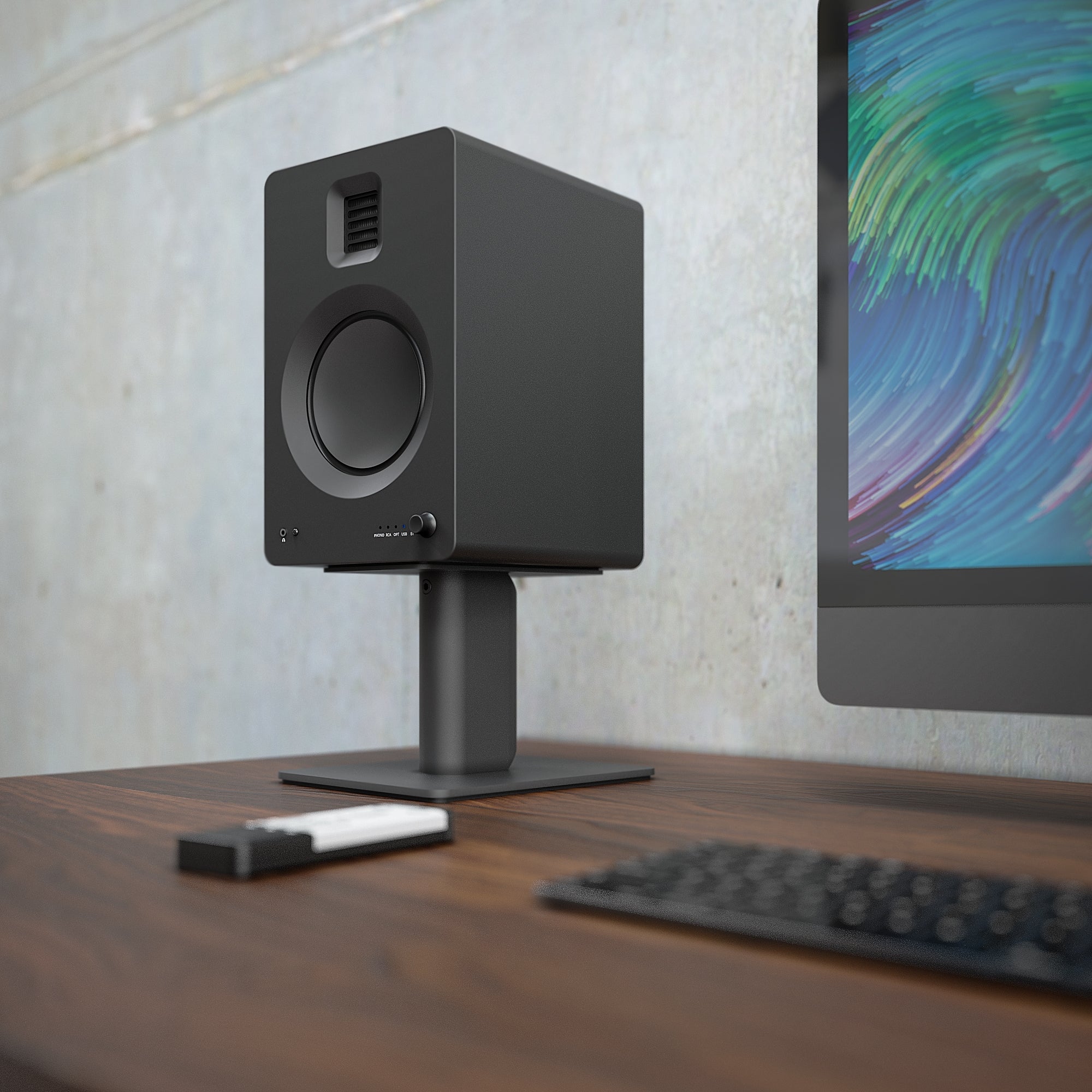 Kanto TUK 260W Powered Bookshelf Bluetooth Speakers - Pair, Matte Black