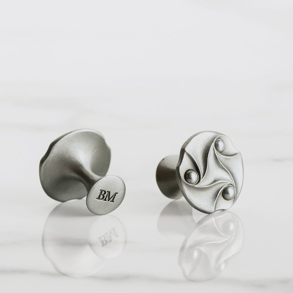 Royal Selangor Pewter Bud & Crescent Cufflinks
