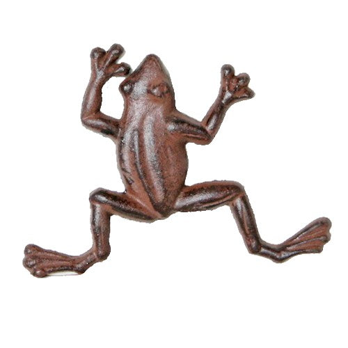 Crawling Frog Cast Iron Wall Sculpture Antique Rust (Available in 2 Sizes)
