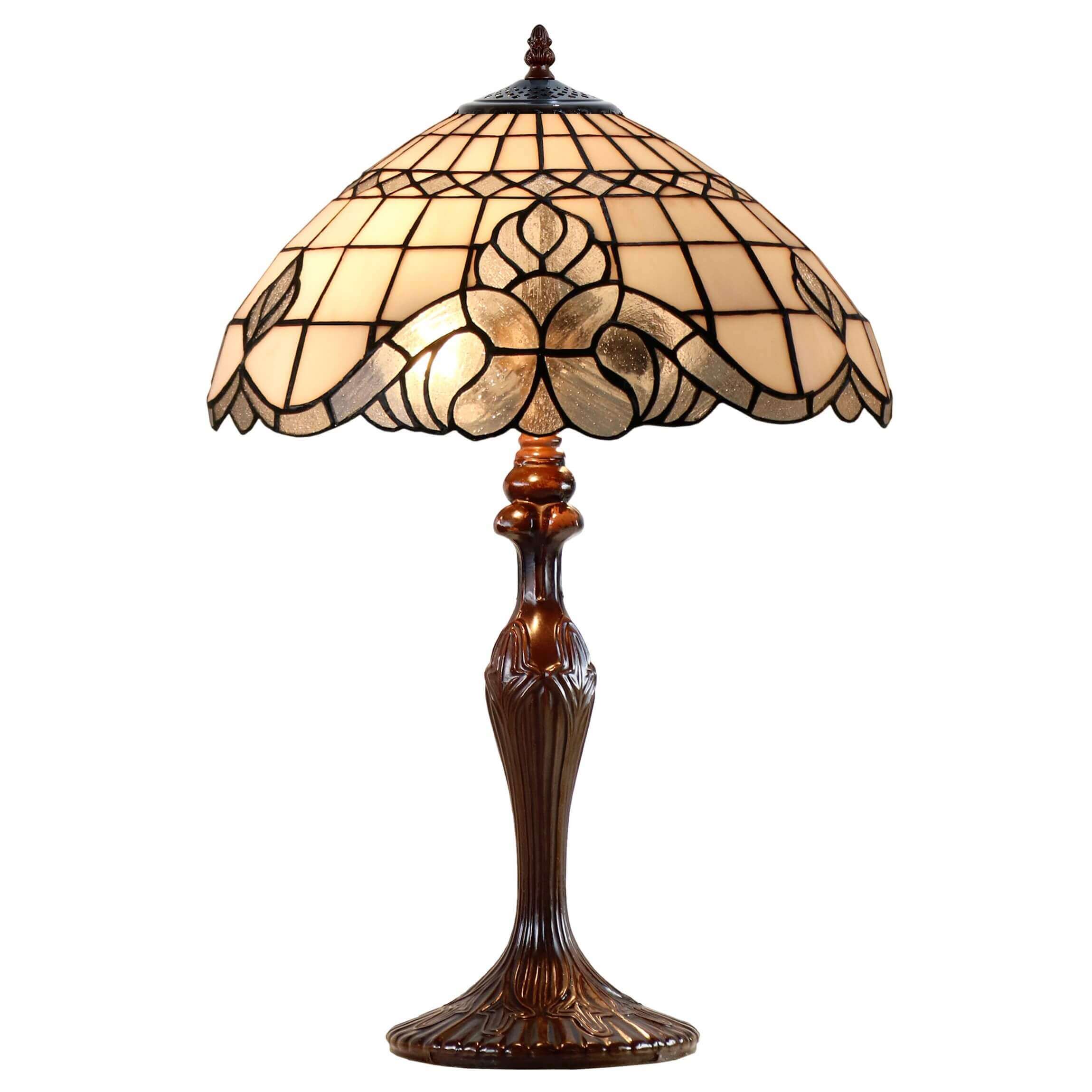 Creamy Tiffany Stained Glass Table Lamp (Available in 3 Sizes)