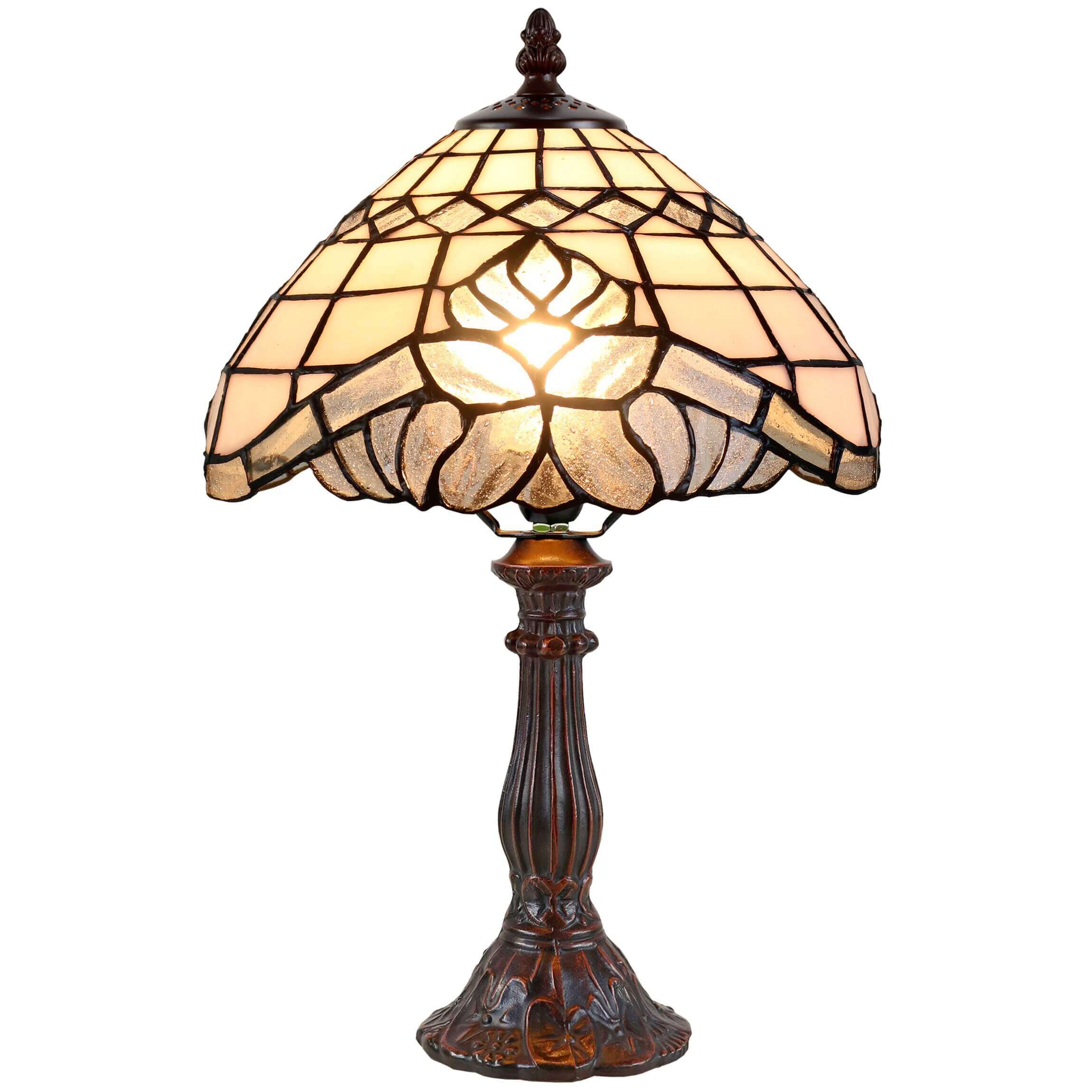 Creamy Tiffany Stained Glass Table Lamp (Available in 3 Sizes)