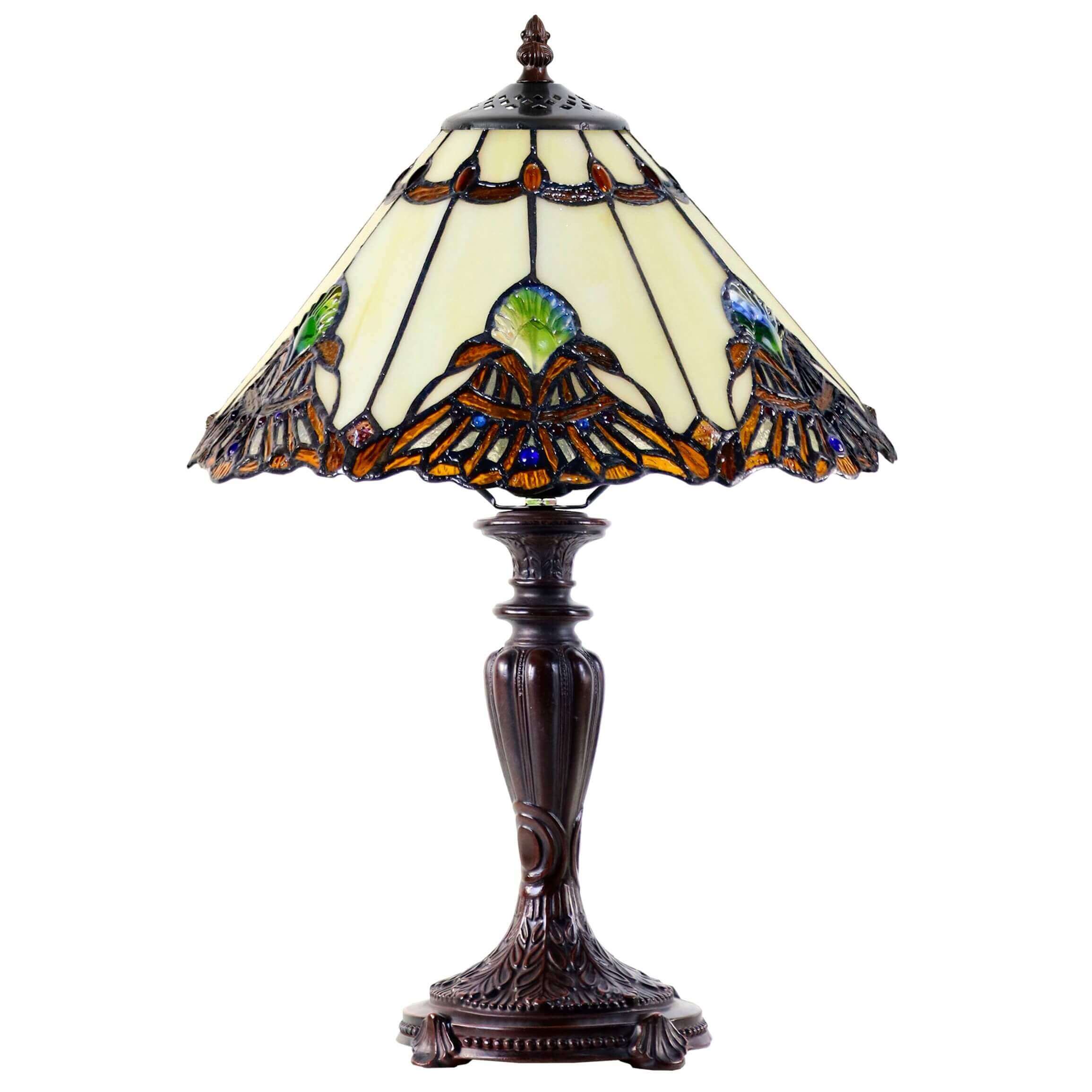 Triangle Aurora Tiffany Glass Table Lamp SMALL (Available in 4 Colors)