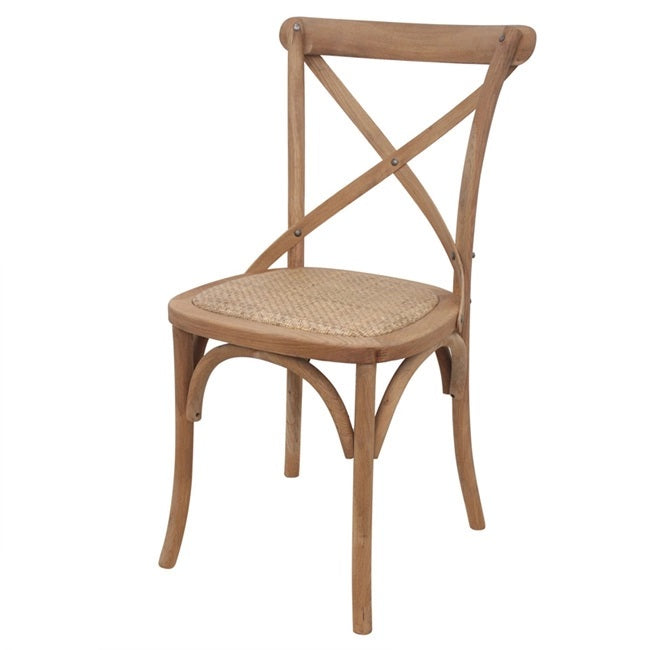 Crossback Rattan Dining Chair - Natural Bentwood
