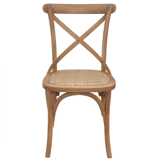 Crossback Rattan Dining Chair - Natural Bentwood