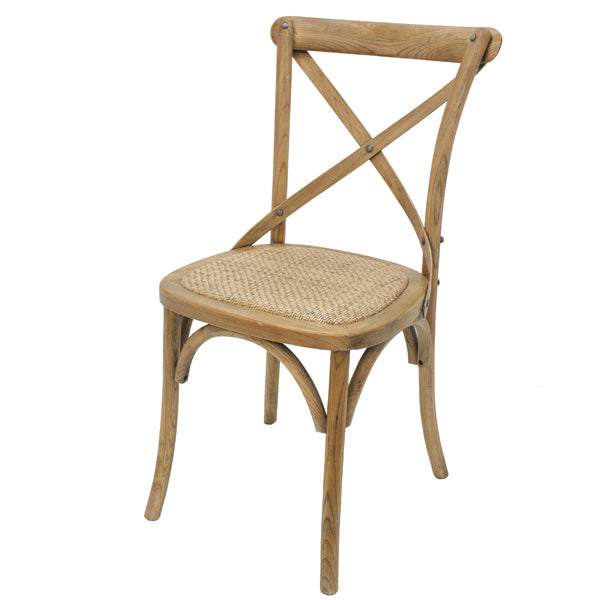 Crossback Rattan Dining Chair - Natural