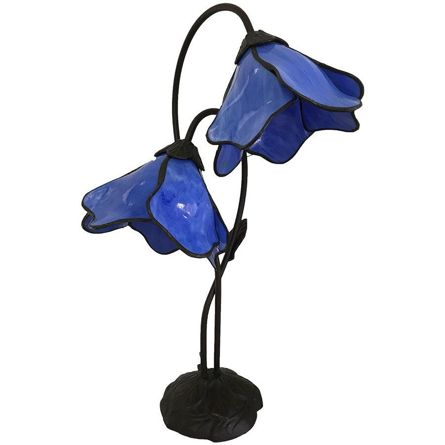 Double Lotus Flowers Tiffany Shade Table Lamp (Available in 6 Colors)