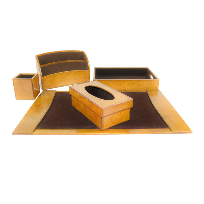 Executive Leather Desktop Organizer Set (6 Colors to Choose)