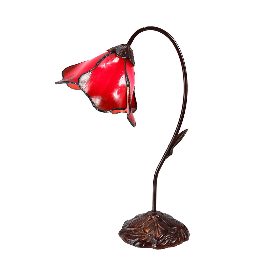 Single Lotus Flower Tiffany Shade Table Lamp (Available in 6 Colors)