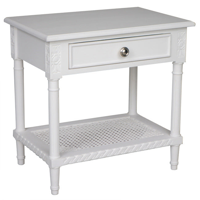 Polo Rattan Base Bedside Side Table (Choose from 3 Colours)