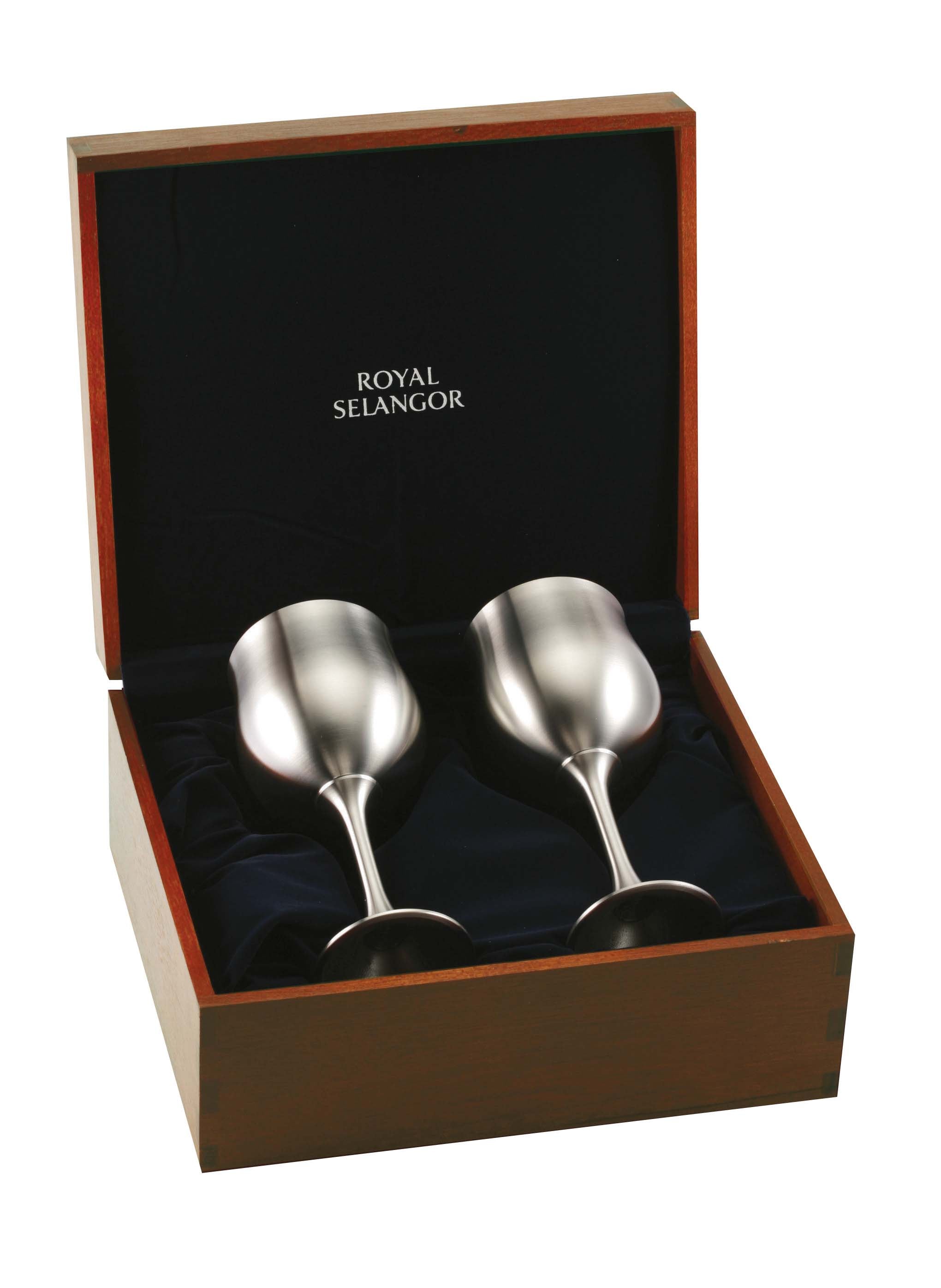 Royal Selangor Wine Goblets Pair in Wooden Box (Available in 2 Sizes)