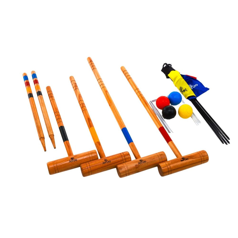 Family Wooden Croquet Game Set w/ Carry Bag