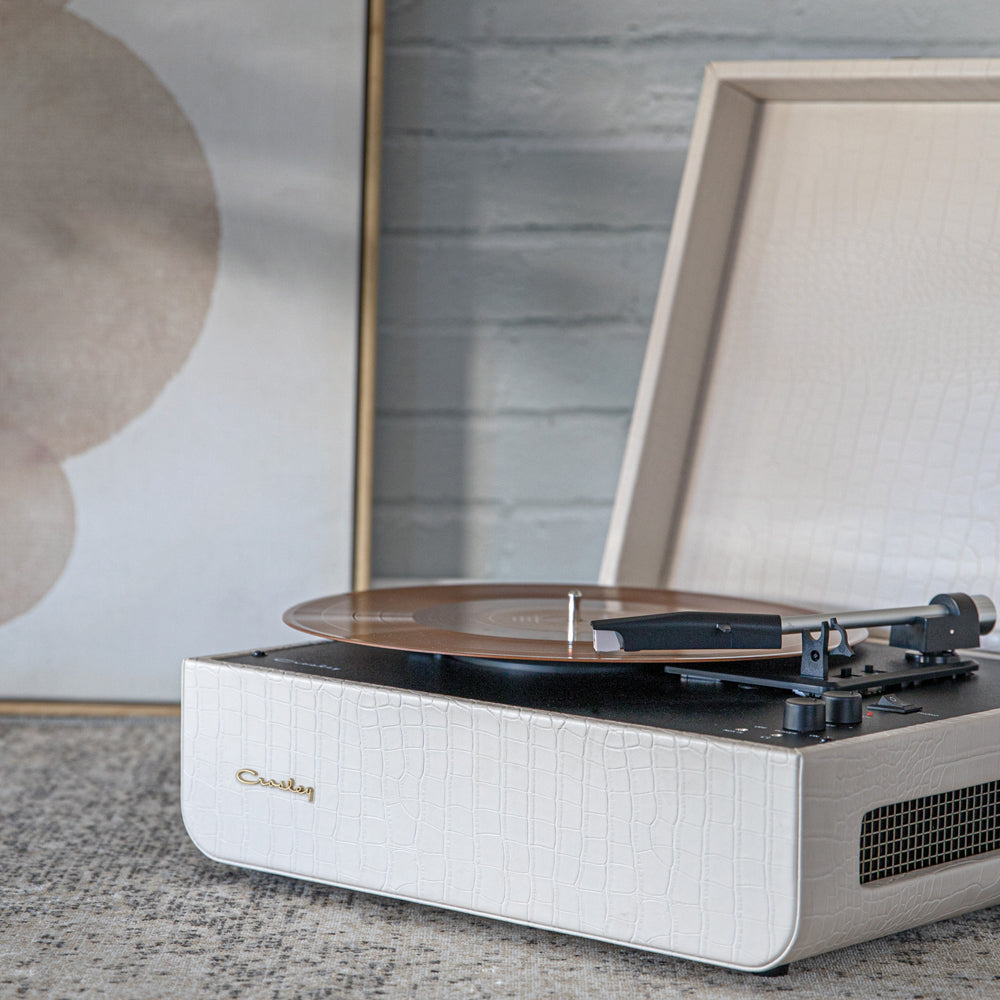 Crosley Mercury Turntable - Cream + Crosley Record Storage Crate BUNDLE