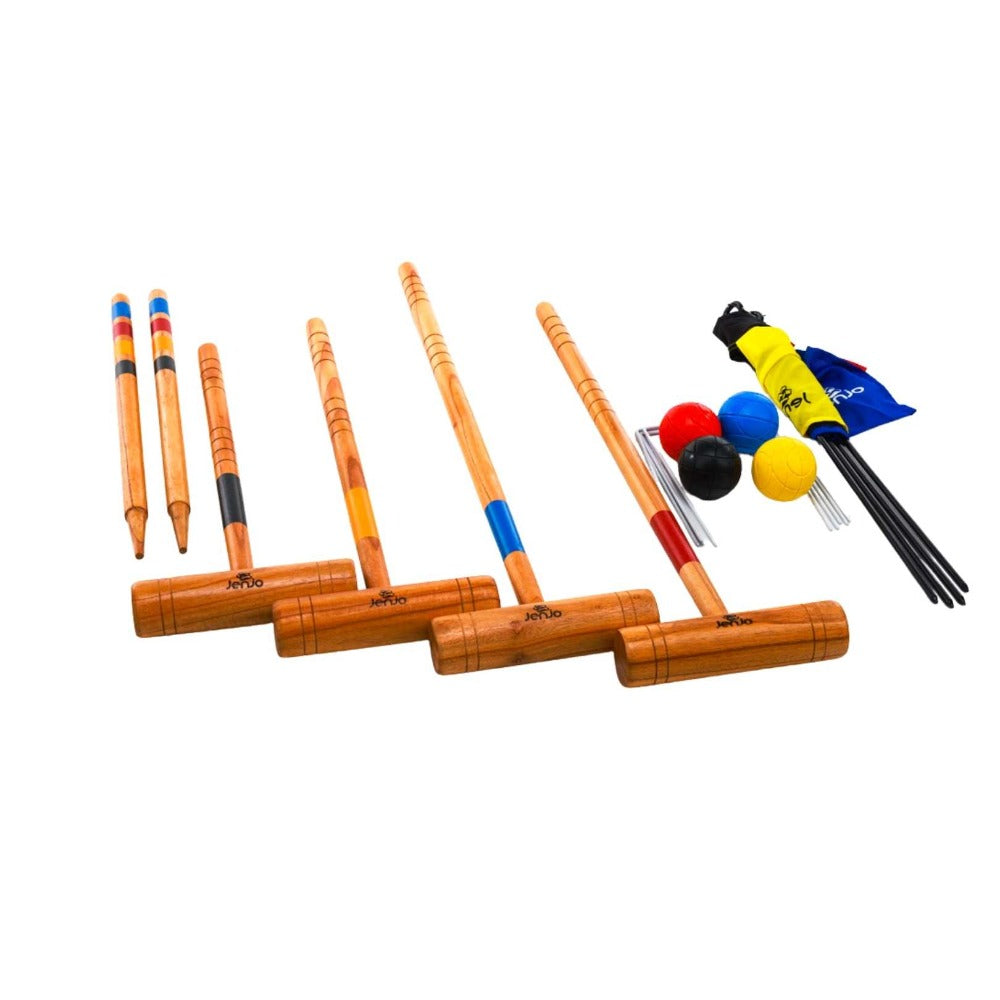 Family Wooden Croquet Game Set w/ Carry Bag